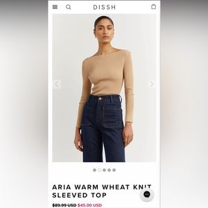 Dissh Wheat Knit Sleeved Top